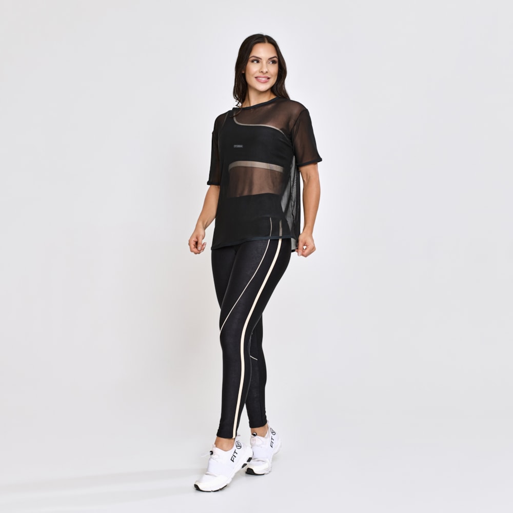 Blusa + Legging Micro Canelado Prisma Preto
