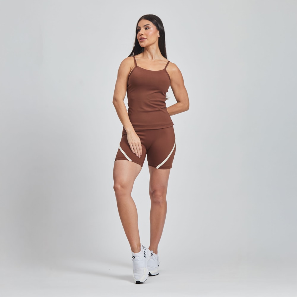 Regata + Short Poliamida Fresh Raiz Café