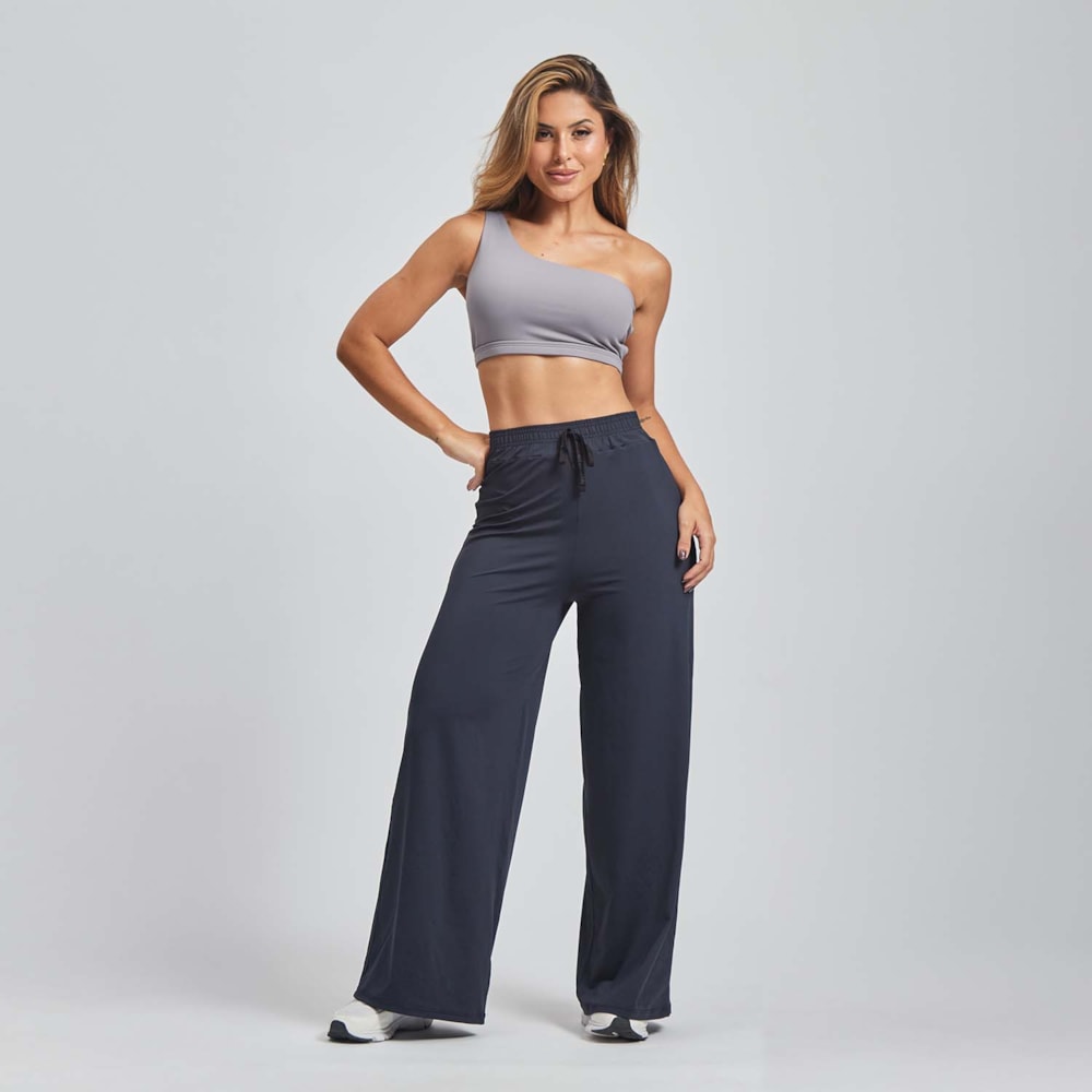 Top + Calça Pantalona Fresh Bruma Preto