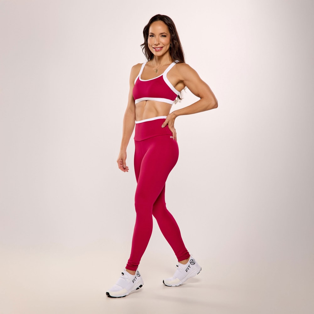 Top + Legging com Recortes Cereja