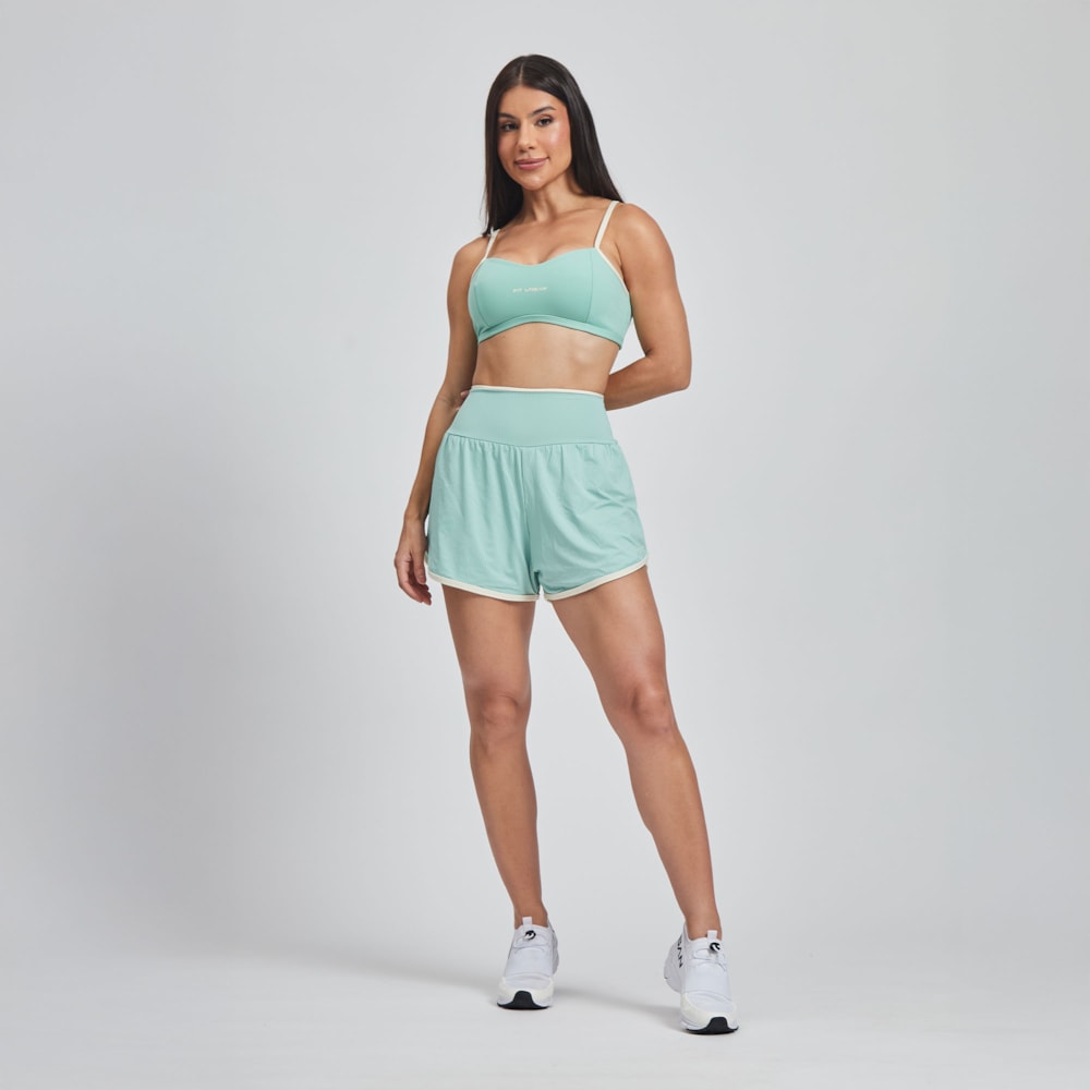 Top + Short Poliamida Light Fresh Matcha Verde Água