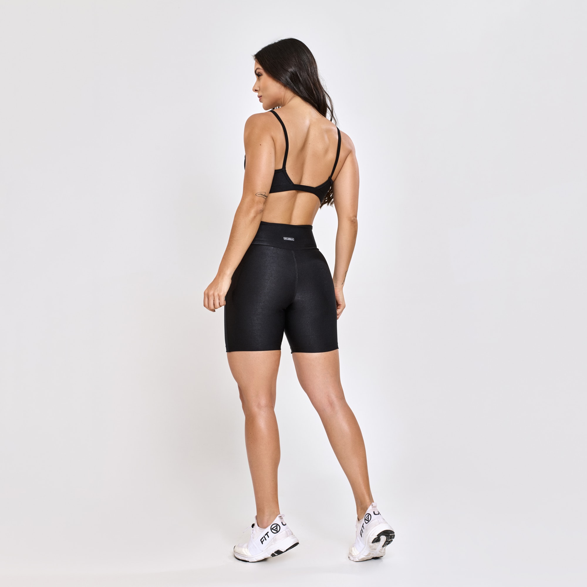 Short Micro Canelado Zenith Preto | Fit Urban