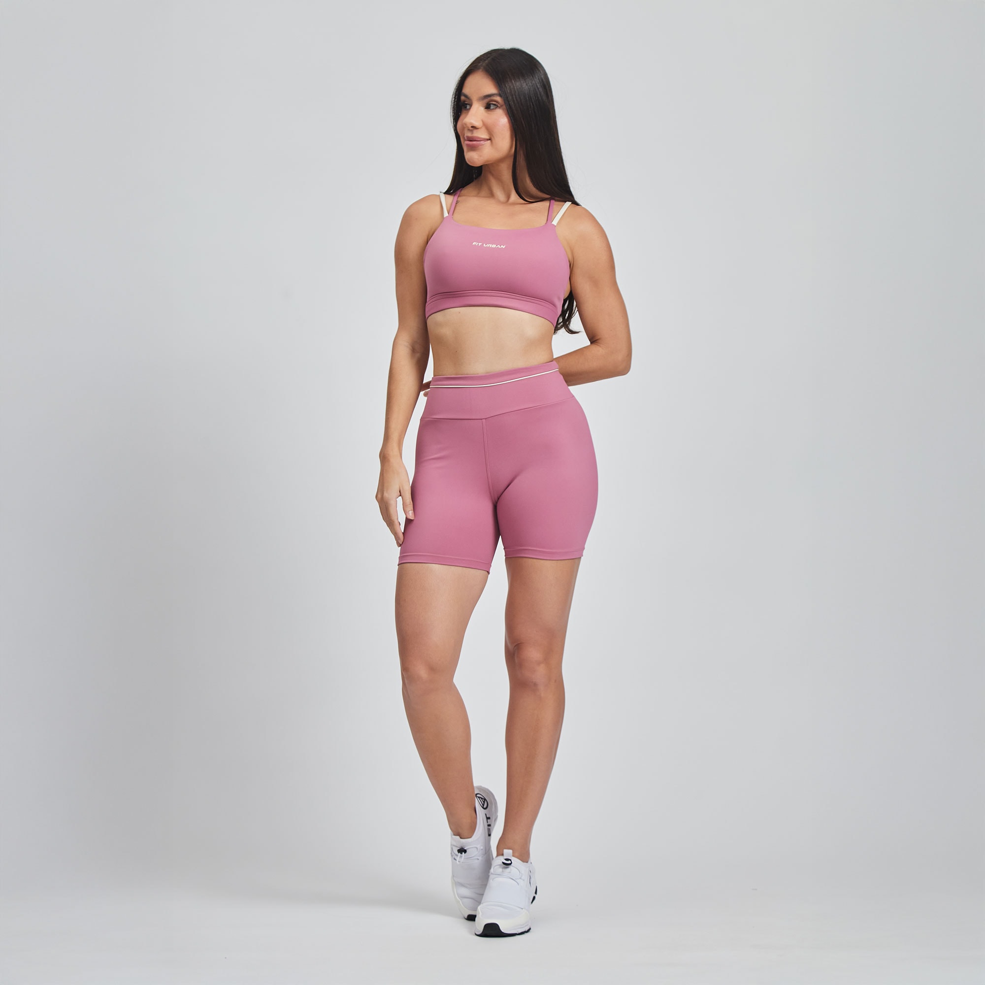 Short Poliamida Fresh Blossom Rosa Matte | Fit Urban