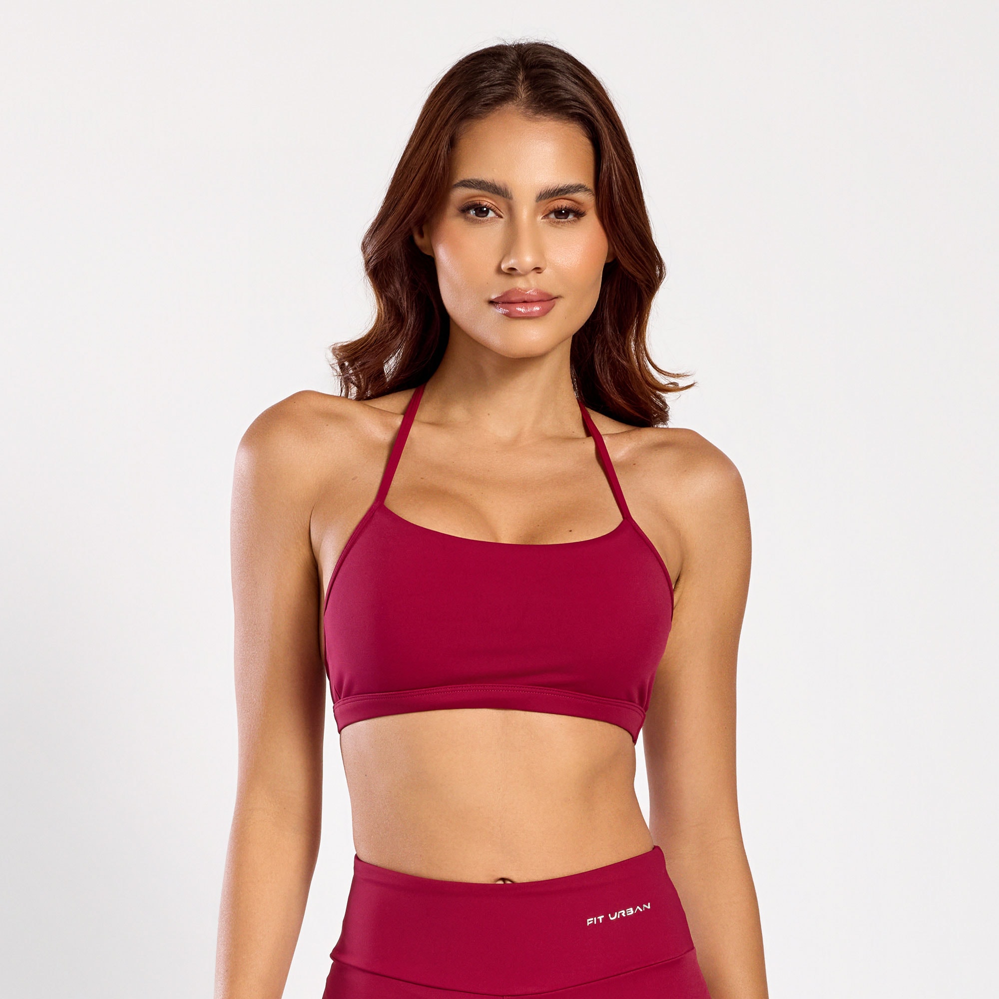 Top Poliamida Costas Cruzadas Cereja | Fit Urban
