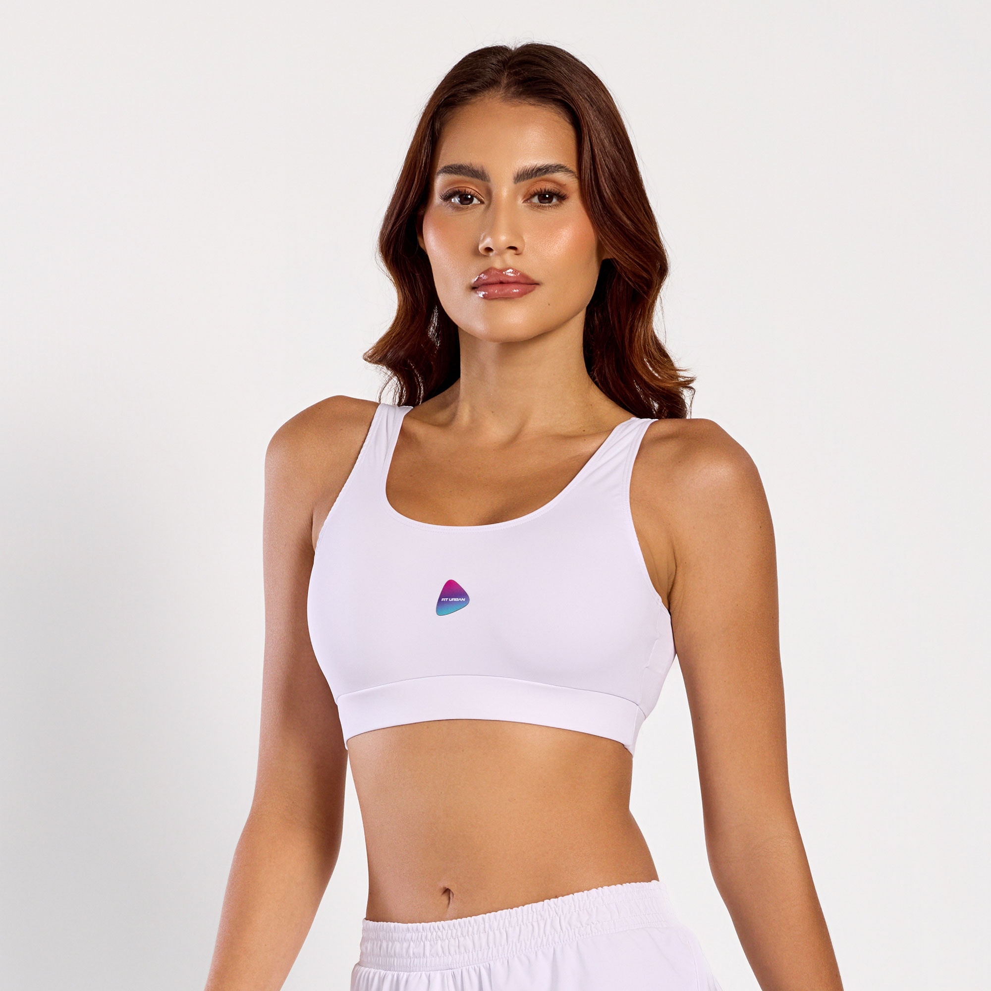 Top Poliamida Light Com Decote Costas em U Branco | Fit Urban