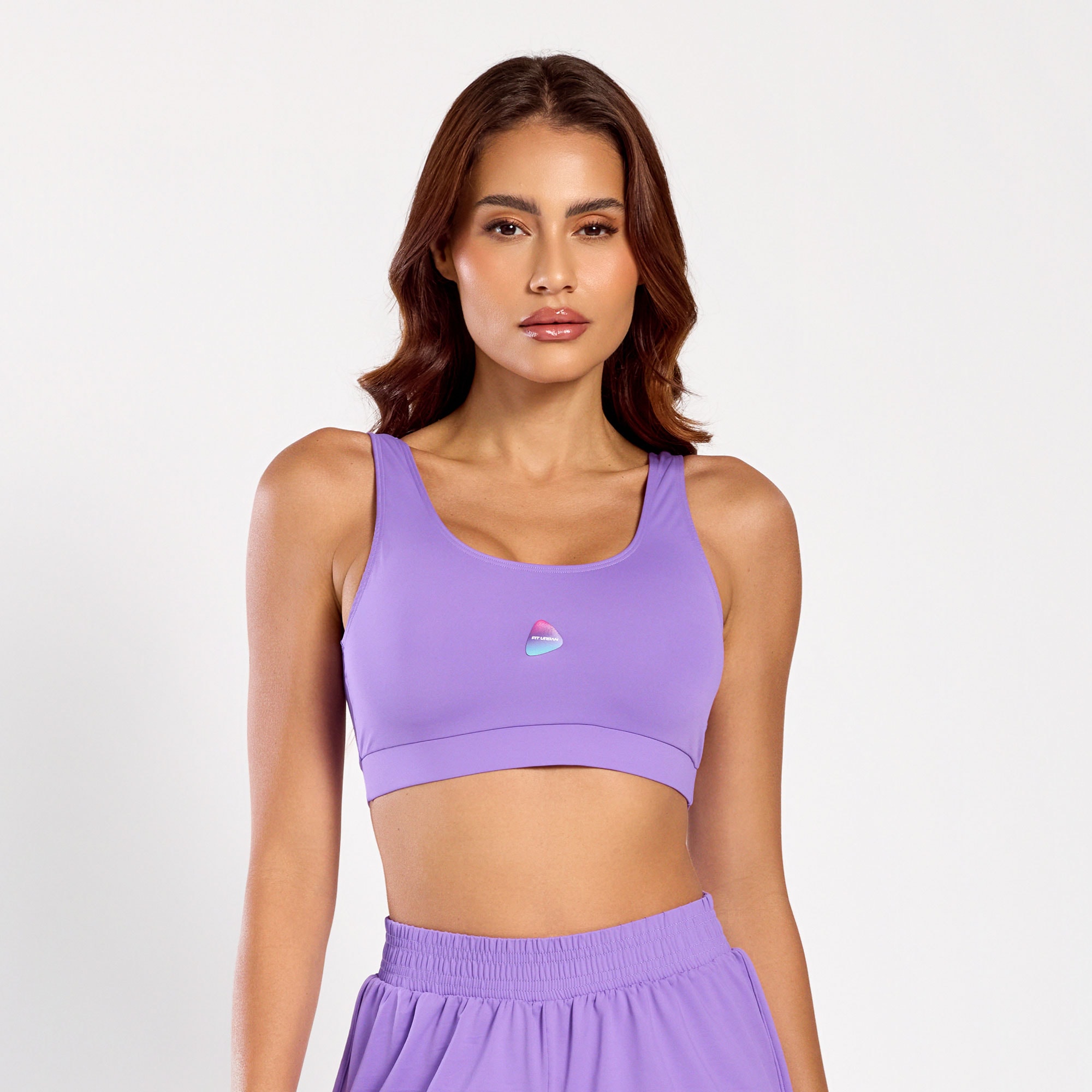 Top Poliamida Light Com Decote Costas em U Lilás | Fit Urban
